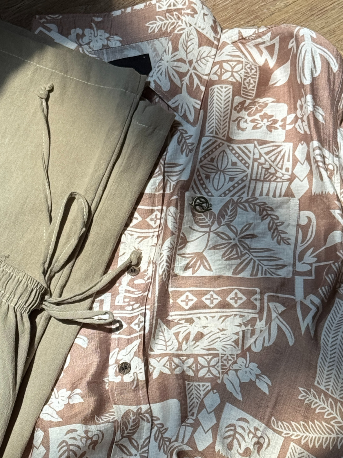 Tropical Linen Shirt in Sand Dune