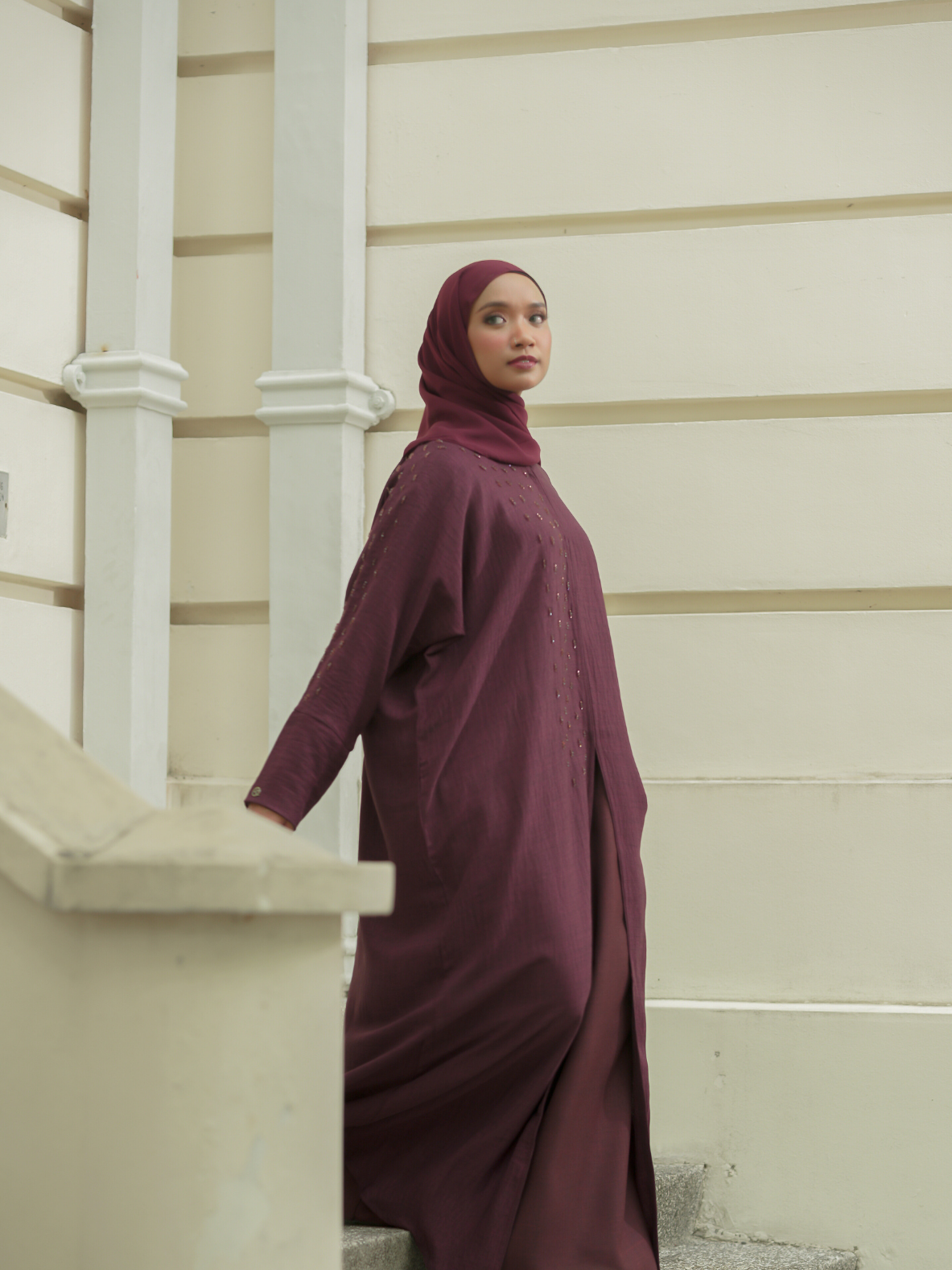 Kuwait Abaya in Ruby Red