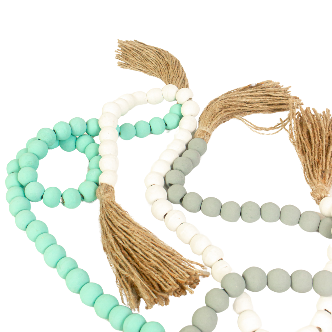 Long Decor Beads with Natural Tassel