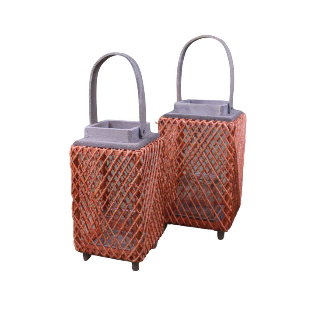 Rectangle-Shaped Lantern in Pumpkin Hue