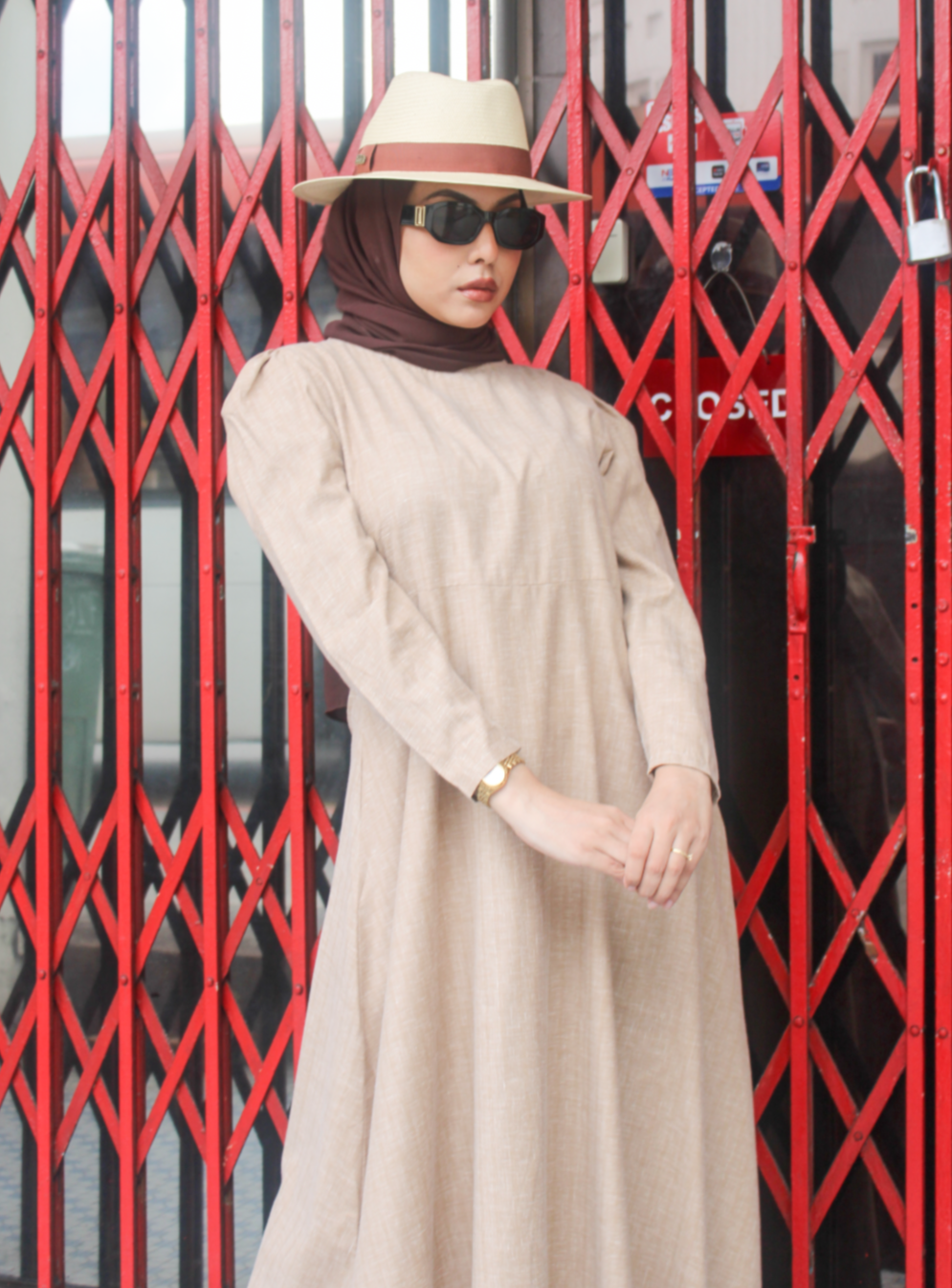 Blonde Beige A-Line Dress