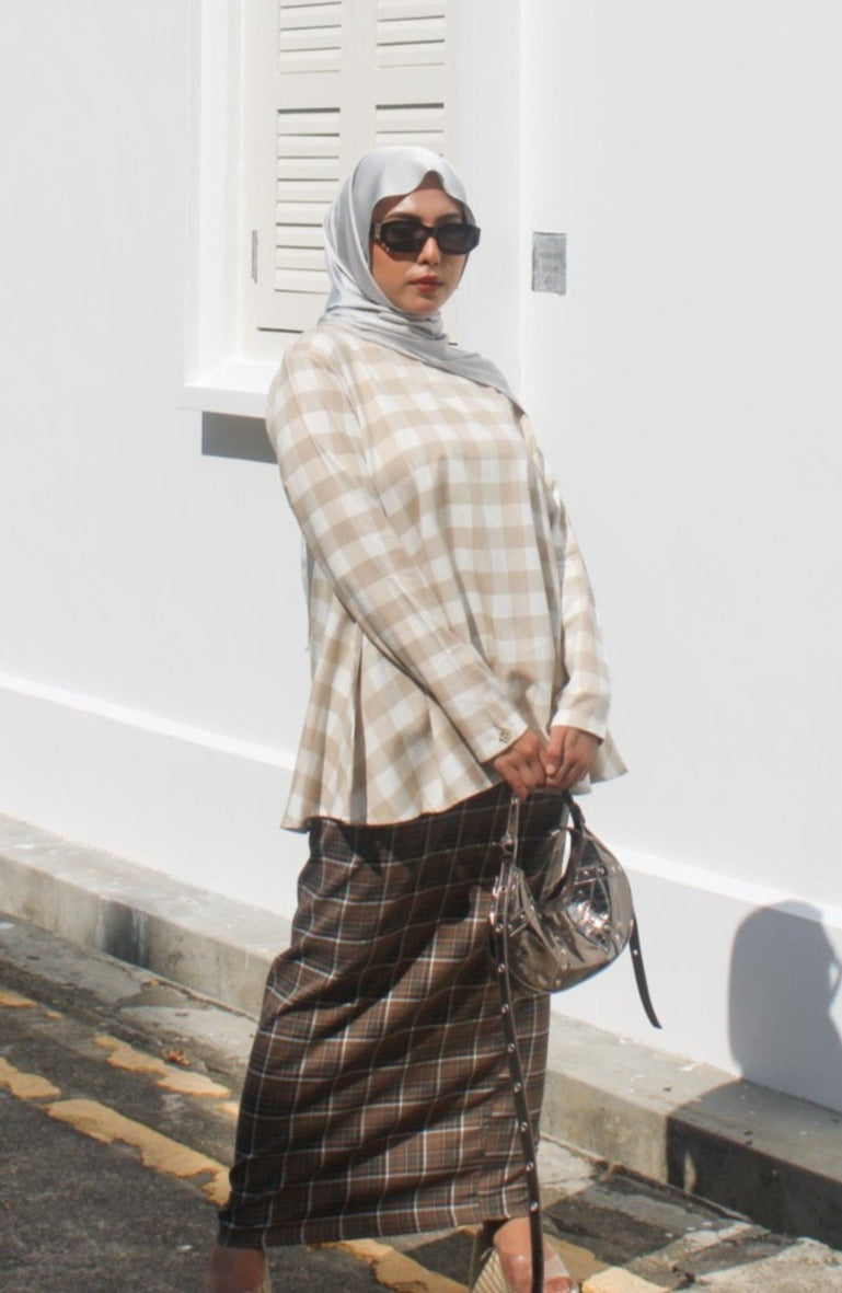 Brunette Flannel Long Pint Skirt