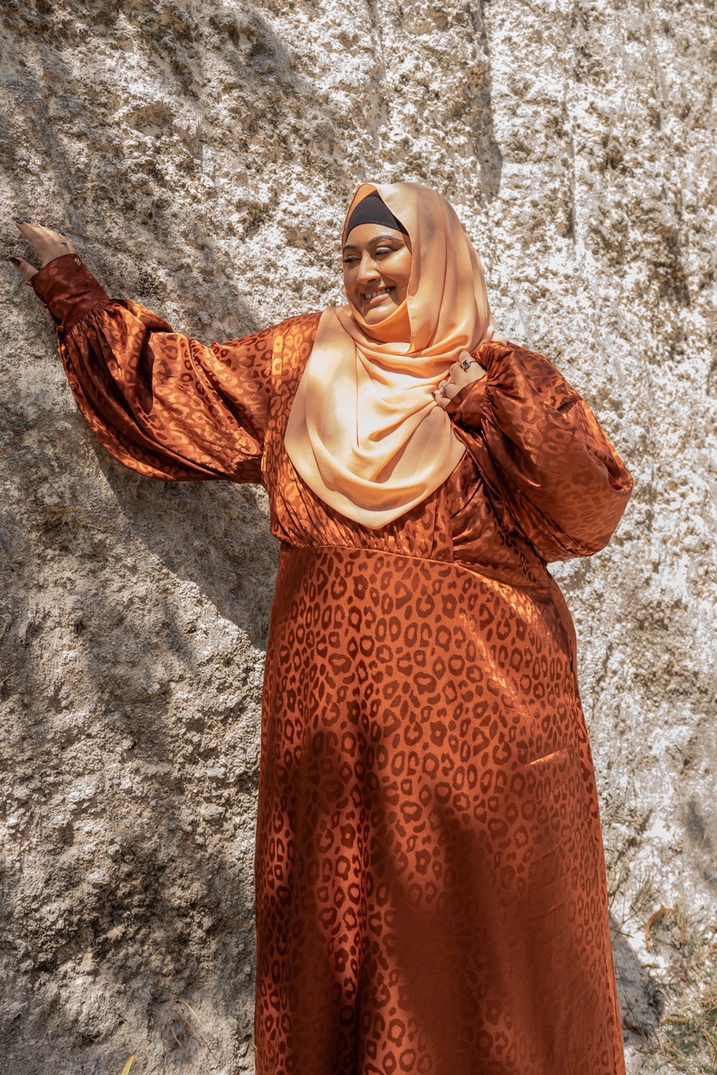 Curve Love of Leopard Billowy Dress in Savana