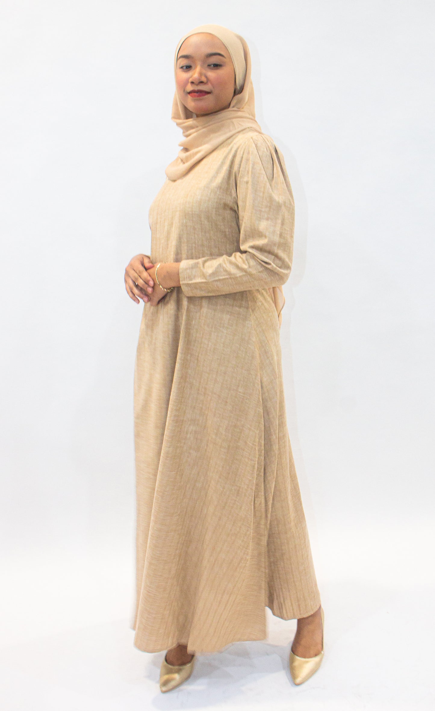 Blonde Beige A-Line Dress