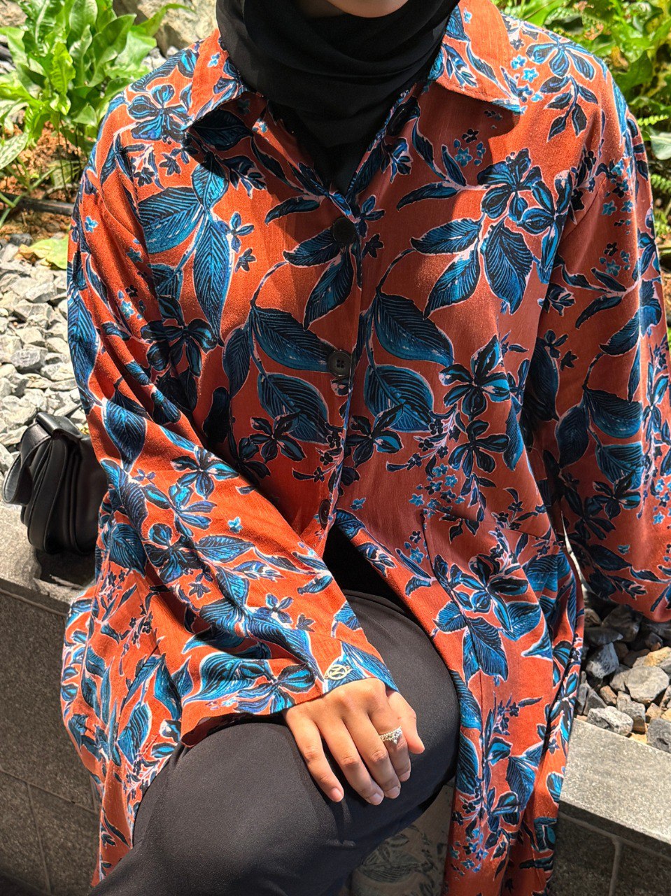 Tropical Button Front Dress in Coral Reef