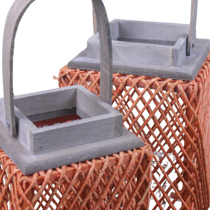 Rectangle-Shaped Lantern in Pumpkin Hue