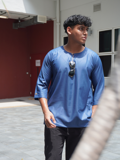 Jebat Kurta in Navy Blue