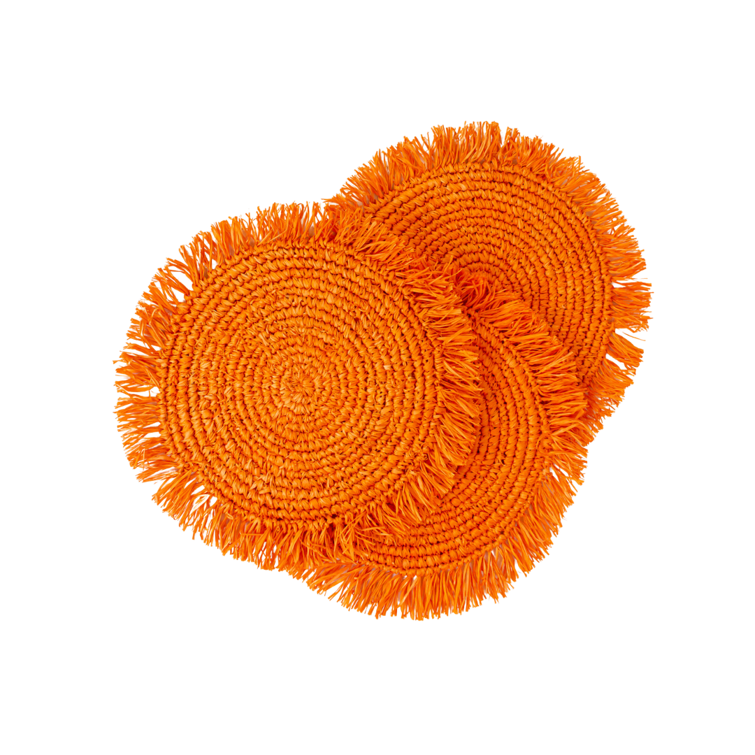 Pumpkin Seagrass Placemat in Rustic Orange