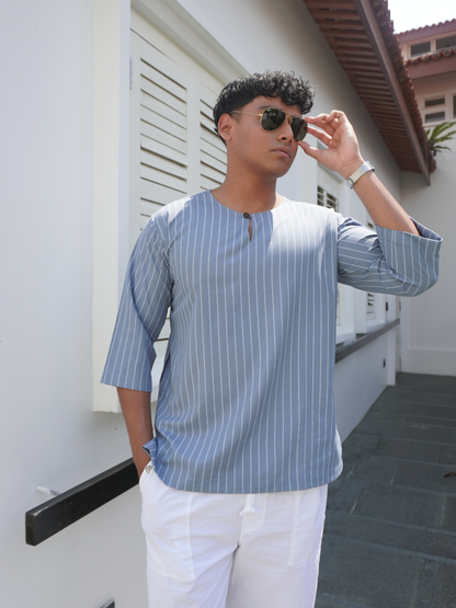 Bayu Kurta in Pale Blue & Dark Blue