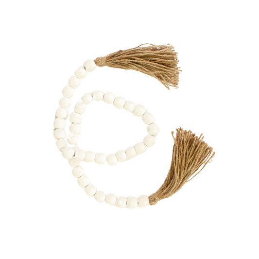 Long Decor Beads with Natural Tassel