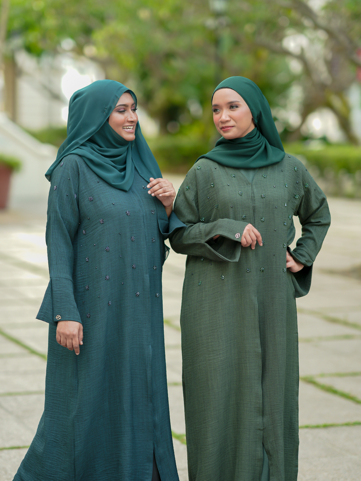 Grace Abaya in Emerald Green