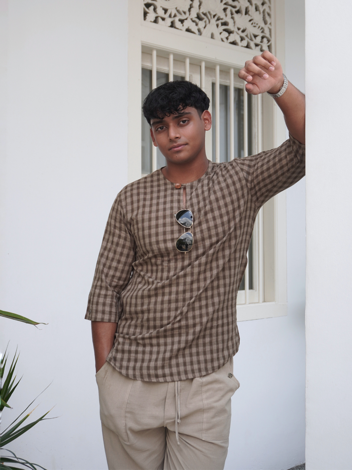 Square Kurta in Sage