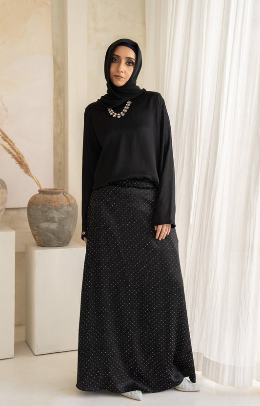 Slim Blouse in Misty Black