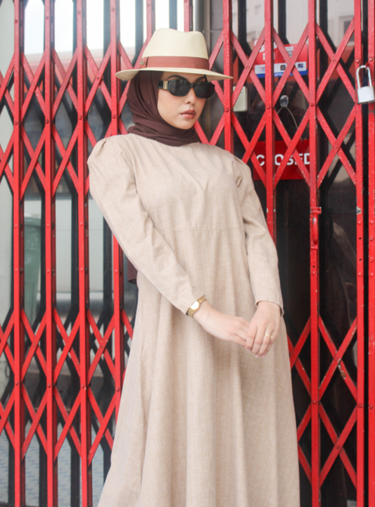 Blonde Beige A-Line Dress