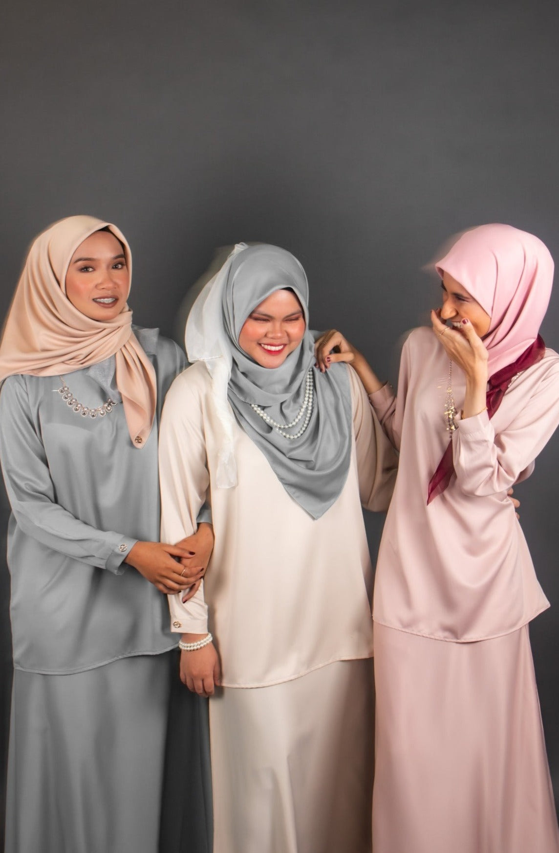 Curve Baju Kurung Top in Dusty Fin