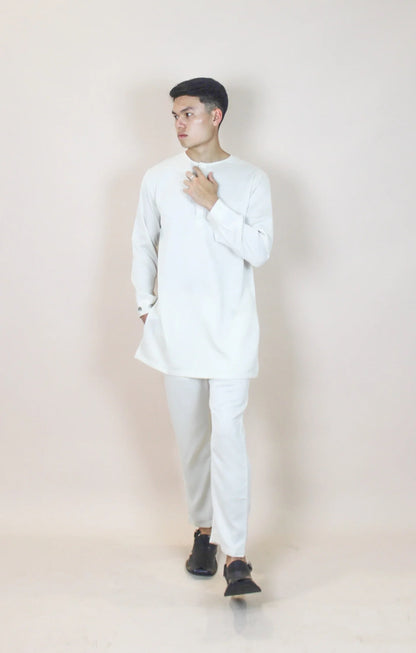 Satin Kurta Set Men In Almond