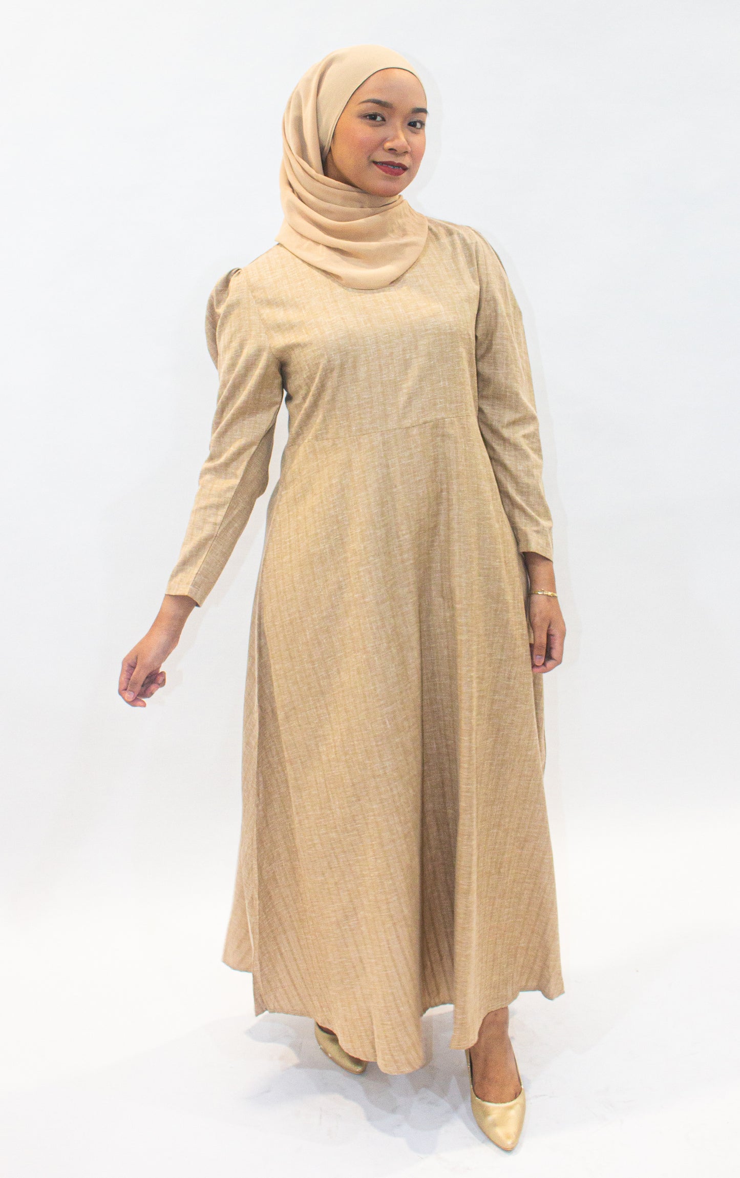 Blonde Beige A-Line Dress