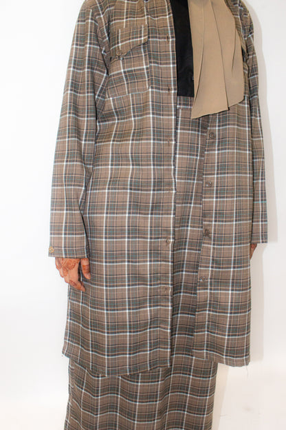 Curve Brunette Flannel Long Top