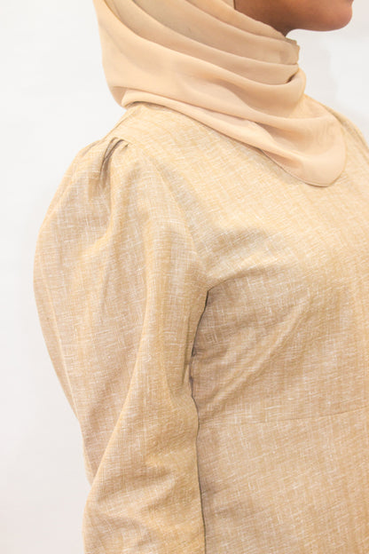 Curve Blonde Beige A-Line Dress
