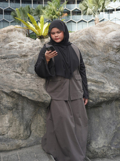 Breezy Duo Set in Charcoal