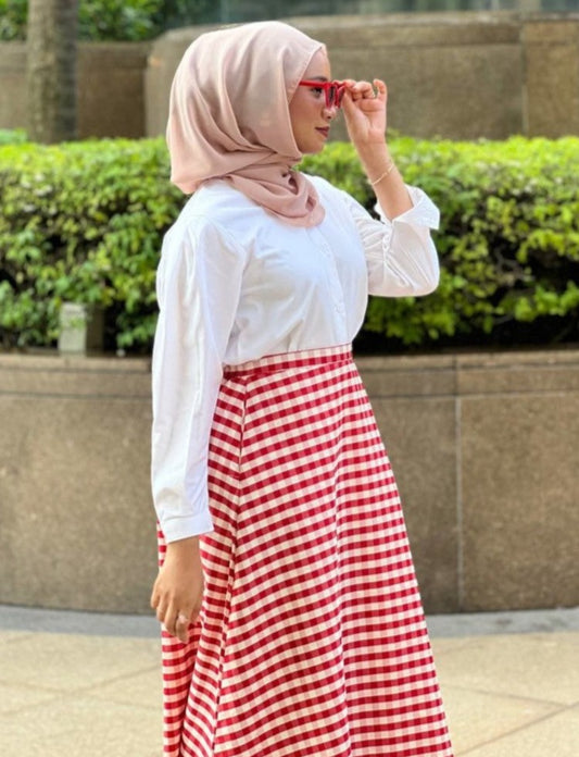 Checkered Maxi Skirt